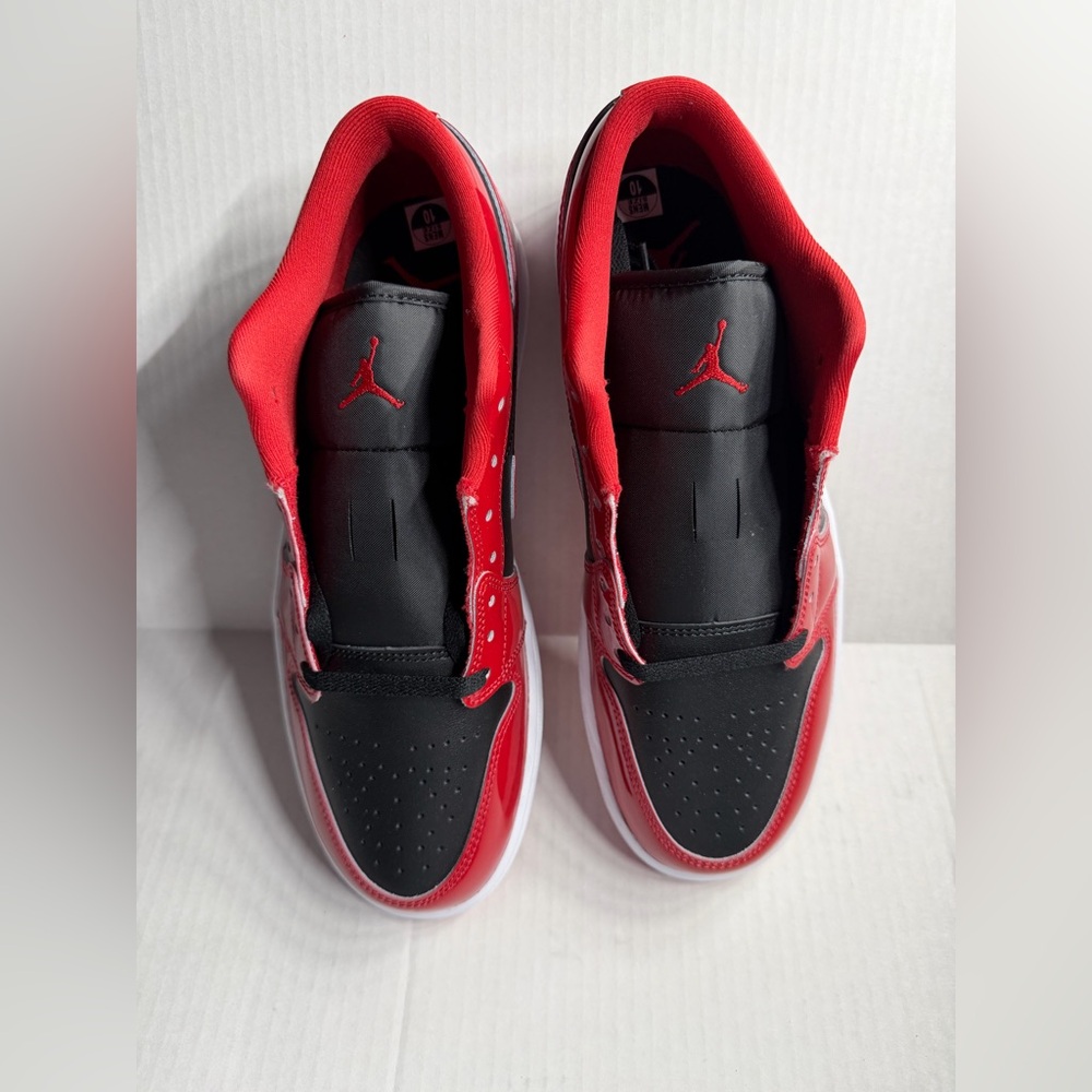 Jordan 1 Low SE Patent Varsity Red Black  HV4089-006 10-men